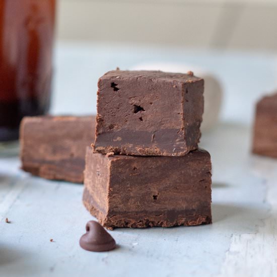Two Ingredient Marshmallow Fudge - Recipe photo by gluten-free palate
