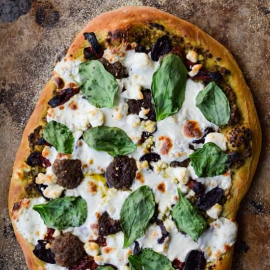 Mediterranean Pizza with Lamb - Recipe photo by linger