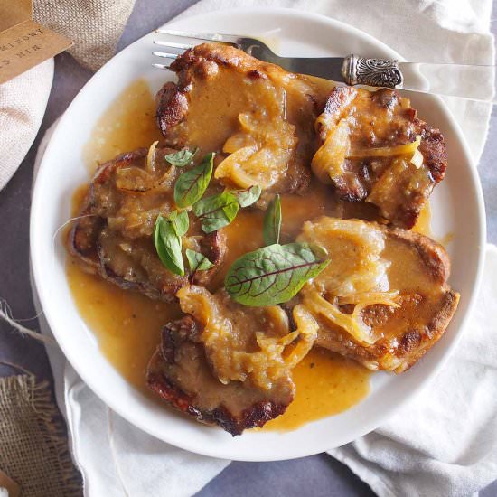 Pork neck with orange plum sauce - Recipe photo by Dzi