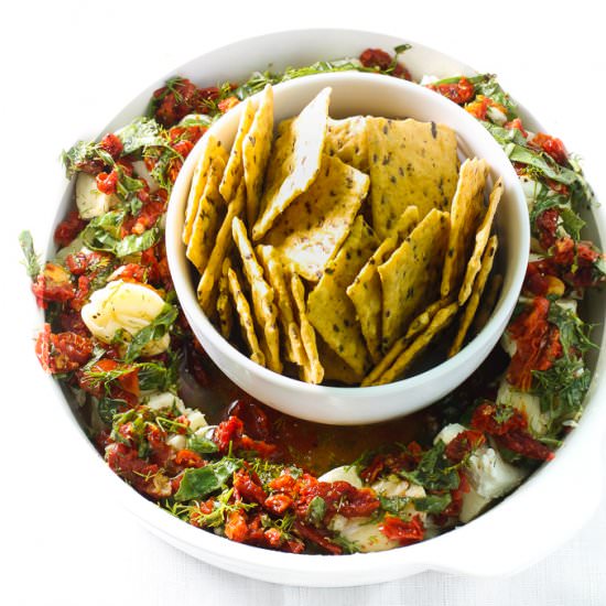 Marinated Cheese Wreath - Recipe photo by thisbakinglifeblog