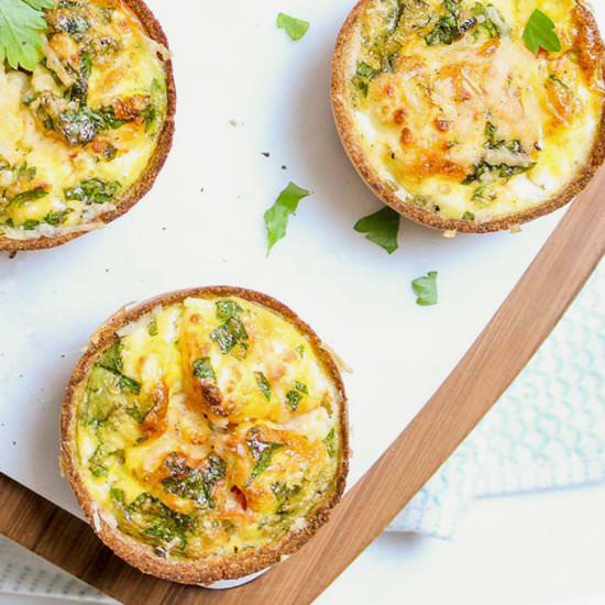 Tomato Goat Cheese Mini Quiche - Recipe photo by The Fit and Healthy Baker