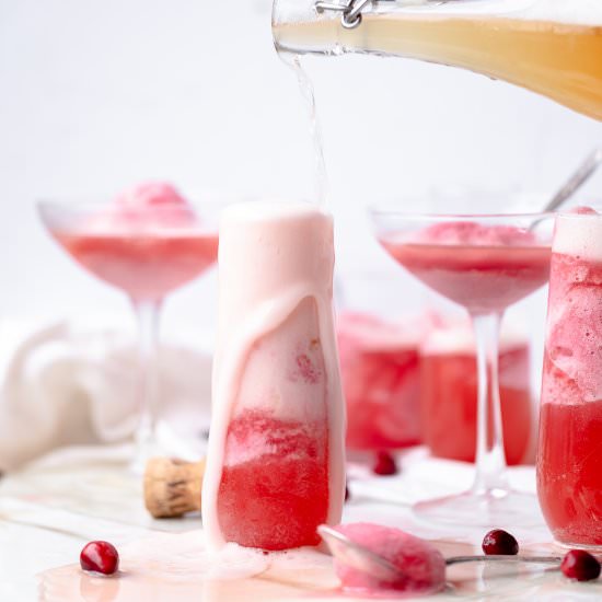 Cranberry Mimosa Float - Recipe photo by ONEarmedMAMA