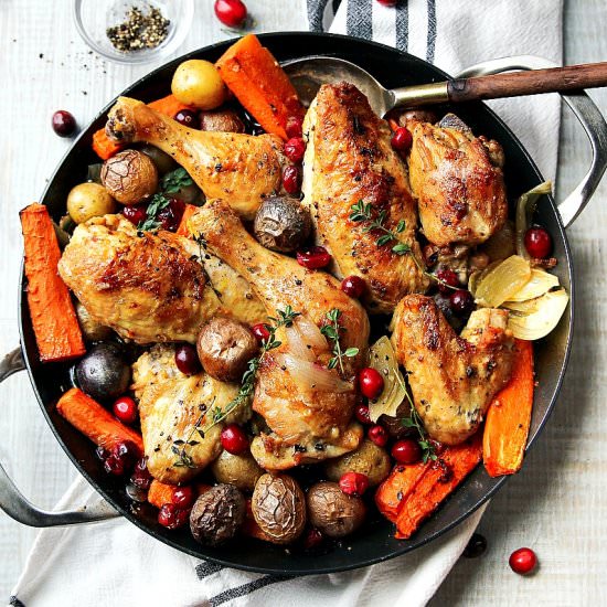 Skillet Cranberry Chicken & Veggies - Recipe photo by Garden in the kitchen