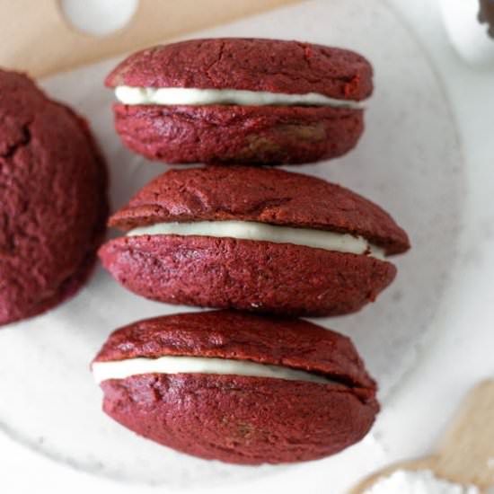 Red Velvet Chocolate Whoopie Pies - Recipe photo by April Golightly