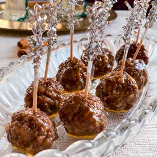 Glazed Gingerbread Meatballs - Recipe photo by alwaysusebutter