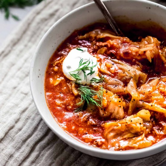 Instant Pot Cabbage Roll Soup - Recipe photo by platingsandpairings