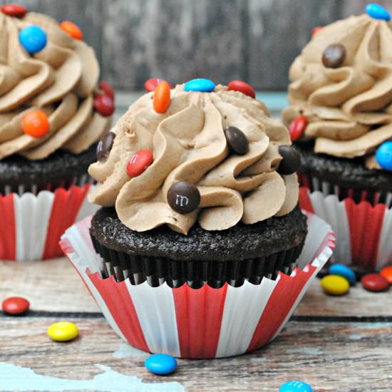 M&M Chocolate Cupcakes - Recipe photo by April Golightly