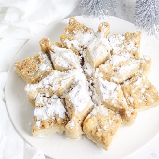 Baked Snowflake Funnel Cake - Recipe photo by DineLikeShay