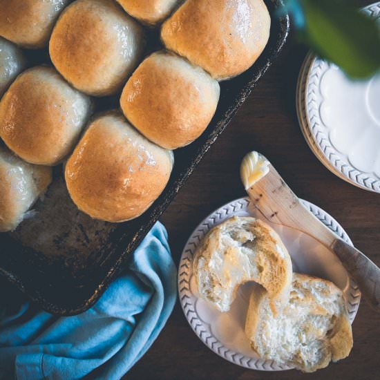 No-Knead Vegan Dinner Rolls - Recipe photo by eatwhatyousow