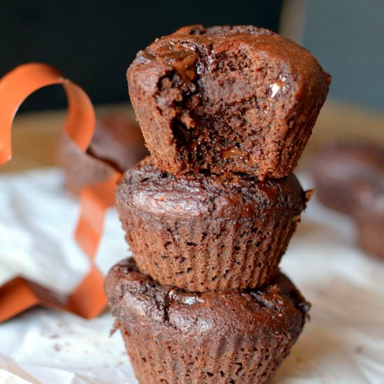 Chocolate Gingerbread Muffins - Recipe photo by Athletic Avocado