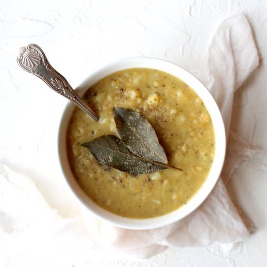 Golden split pea soup - Recipe photo by Beloved Kitchen