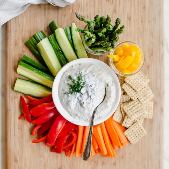 Crudites with Parmesan Herb Dip - Recipe photo by SweetCayenne