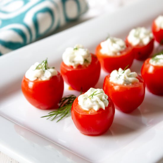 Stuffed Cherry Tomatoes - Recipe photo by BeyondtheCoop