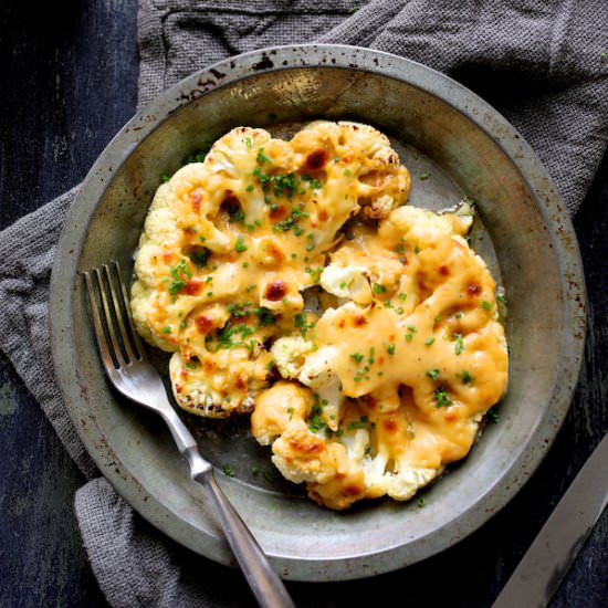 Cauliflower Welsh Rarebit - Recipe photo by fromachefskitchen