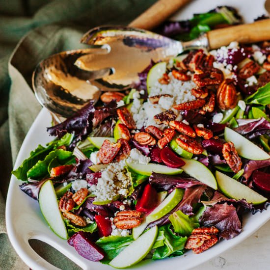 Apple Beet Salad w/ Candied Pecans - Recipe photo by ayokitchen