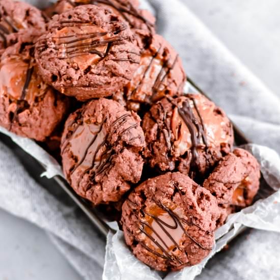 Triple Chocolate Caramel Thumbprint - Recipe photo by OneSarcasticBaker