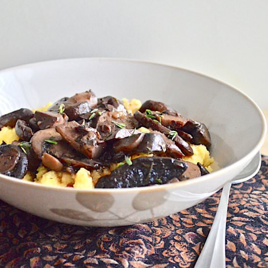 Red Wine Mushrooms with Polenta - Recipe photo by jeanieandluluskitchen