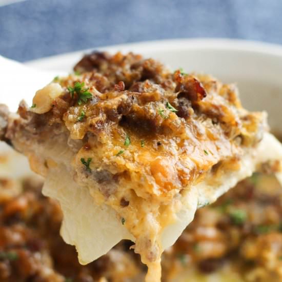 Daikon and Sausage Casserole - Recipe photo by littlebitrecipes