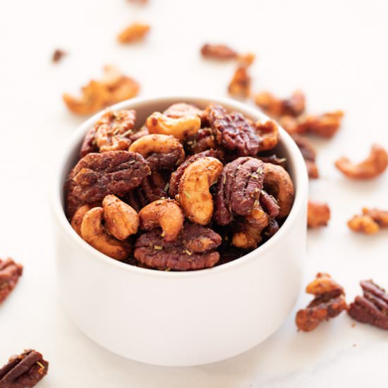 Spiced Nuts - Recipe photo by simple vegan blog