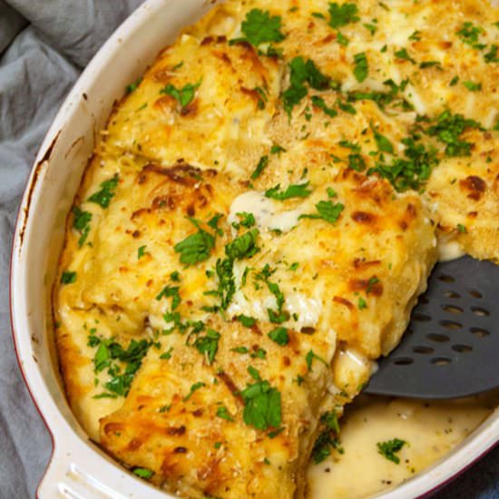 Creamy Chicken Lasagna Roll Ups - Recipe photo by theseasonaljunkie