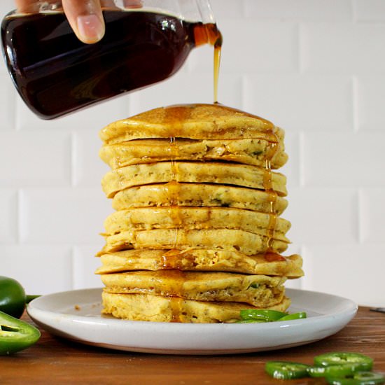 Vegan Jalapeno Cornbread Pancakes - Recipe photo by babemadeblog