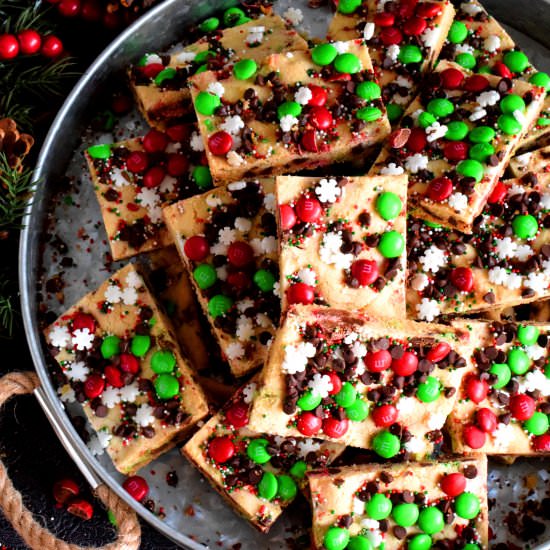 Sheet Pan M&M Chocolate Holiday Bar - Recipe photo by byronethomas