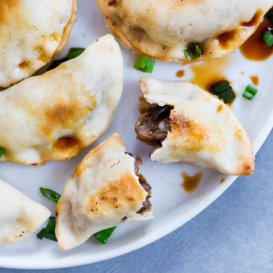 Baked Sticky Tempeh Potstickers - Recipe photo by emilieeats