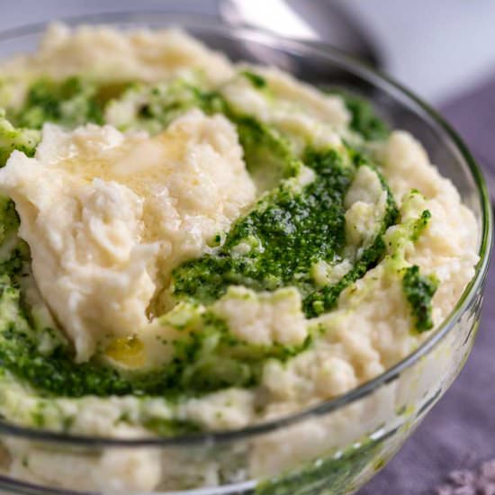 Mashed Potatoes with Cilantro Pesto - Recipe photo by keviniscooking