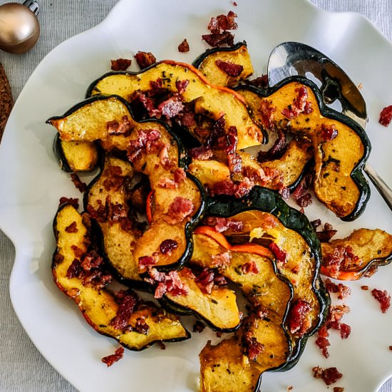 ACORN SQUASH WITH MAPLE AND BACON - Recipe photo by cocoaandsalt