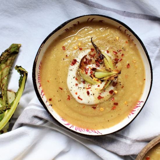 Spiced Parsnip and Cauliflower Soup - Recipe photo by Nourishing Amy