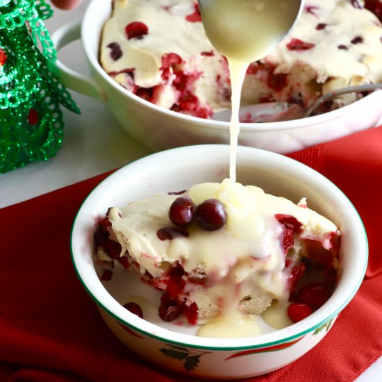 Cranberry Cake with Hard Sauce - Recipe photo by Grits and Pinecones
