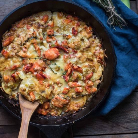 Leek and Lobster Potato Gratin - Recipe photo by hungerthirstplay