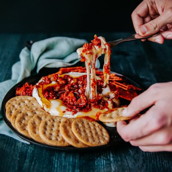 Honey Chorizo Baked Brie - Recipe photo by ayokitchen