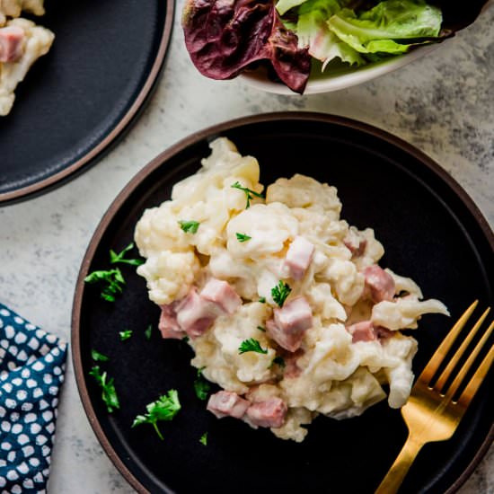 Cauliflower Mac & Cheese with Ham - Recipe photo by Appetite For Energy