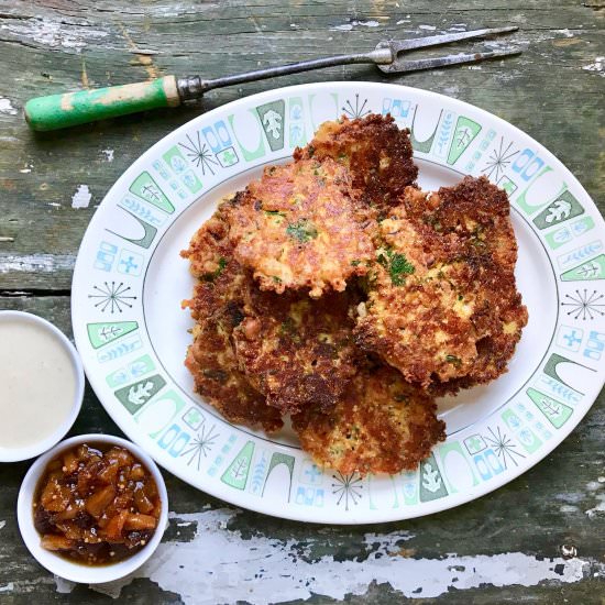 Black Eyed Pea and Cheddar Fritters - Recipe photo by the good eats co
