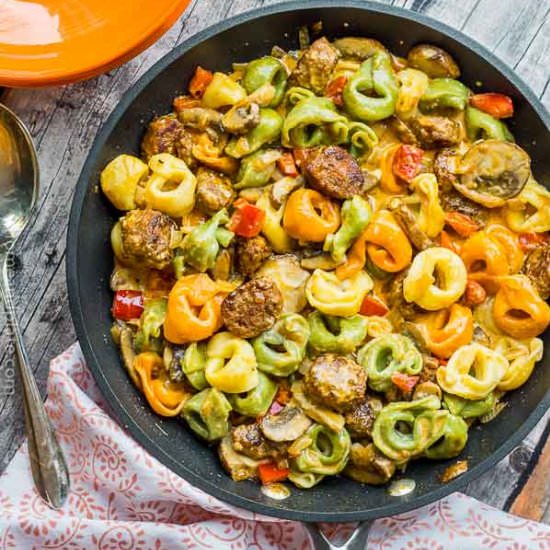 Mushroom Sausage Tortellini - Recipe photo by homeandplate