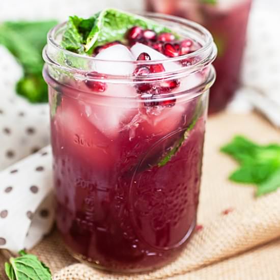 Pomegranate Mojito Cocktail - Recipe photo by therusticfoodie