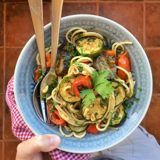 Roasted Vegetables Spaghetti - Recipe photo by June-dArville