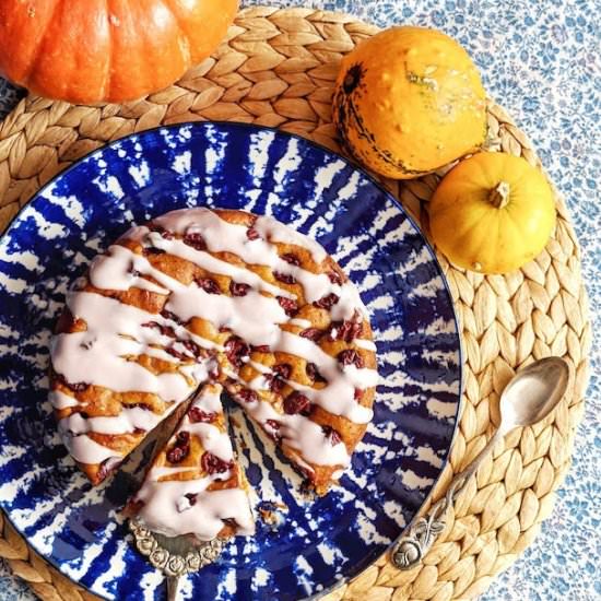 Vegan Pumpkin Cake with Cherries - Recipe photo by In Love with Bliss