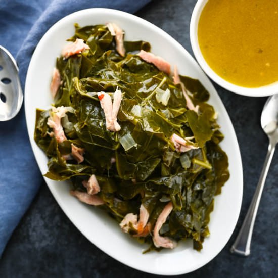 Southern Greens & Potlikker - Recipe photo by garlic and zest