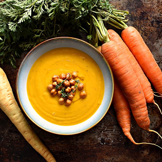 Smoky Carrot & Parsnip Soup - Recipe photo by The Boozy Oyster