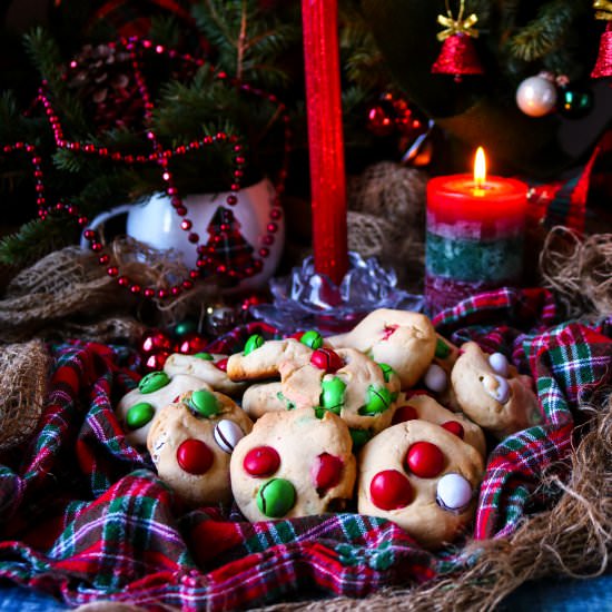 Peppermint M&M’s Christmas Cookies - Recipe photo by havocinthekitchen