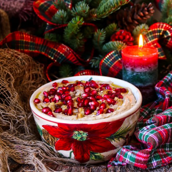Chestnut Pomegranate Hummus - Recipe photo by havocinthekitchen