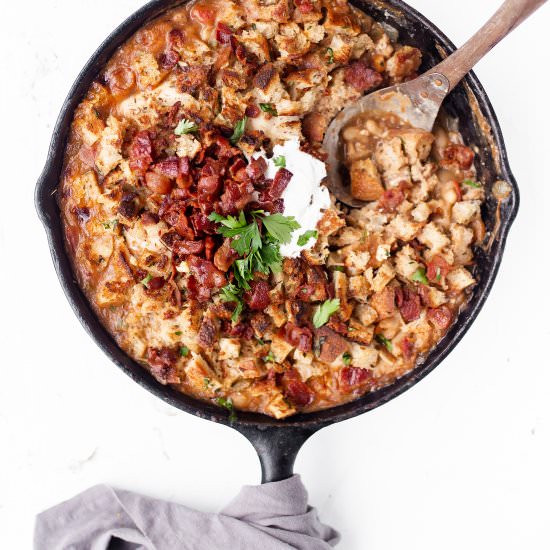 WHITE BEAN BRAISED SKILLET CHICKEN - Recipe photo by ONEarmedMAMA