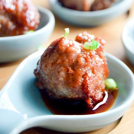 Chinese Pork Meatballs - Recipe photo by West Via Midwest