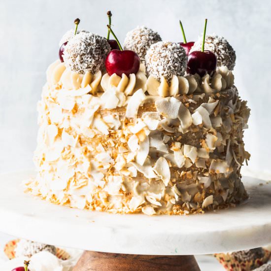 Paleo Vegan Coconut Cake - Recipe photo by piesandtacos