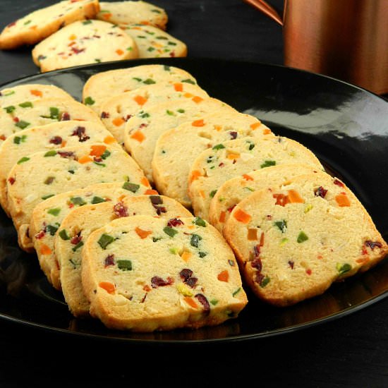 Eggless Tutti Frutti Cookies - Recipe photo by Nitha Kitchen