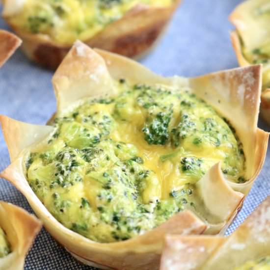 Broccoli Cheddar Quiche Cups - Recipe photo by Pinchmegood