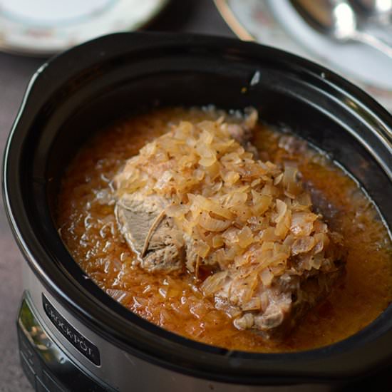 Slow Cooker Pork & Sauerkraut - Recipe photo by SimpleSeasonal