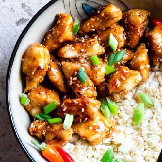 Whole30 Gluten Free Sesame Chicken - Recipe photo by foodfaithfitness